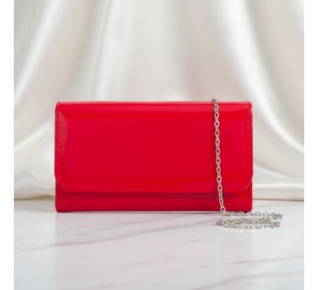 Společenská kabelka lesklá červená 2