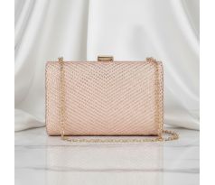 Společenská kabelka clutch s kamínky nude