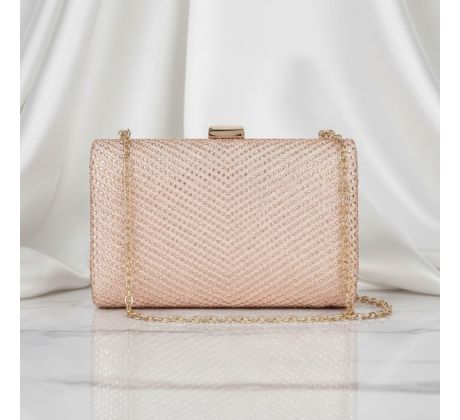Společenská kabelka clutch s kamínky nude