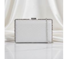 Společenská kabelka clutch stříbrná 12