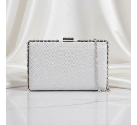 Společenská kabelka clutch stříbrná 12