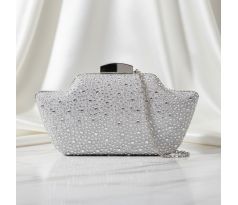 Společenská kabelka clutch stříbrná 10