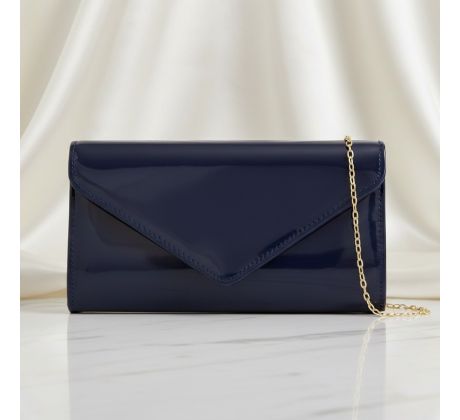 Společenská kabelka lesklá modrá 1