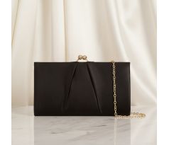 Společenská kabelka saténová černá 2