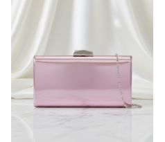 Společenská kabelka clutch lesklá růžová