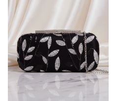 Společenská kabelka clutch zdobená černá 2