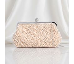 Společenská kabelka šampaň s perličkami vhodná i pro nevěstu 1