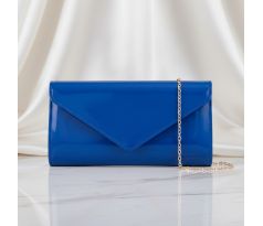 Společenská kabelka lesklá královská modrá 1