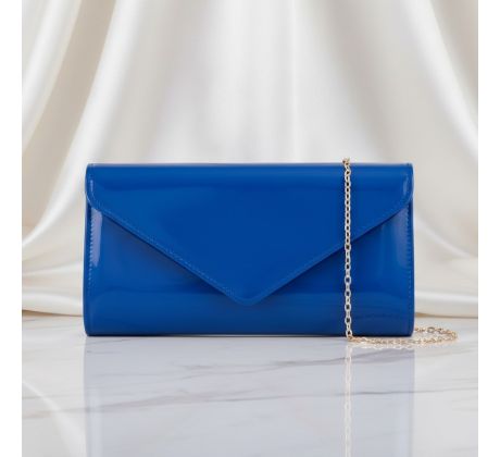 Společenská kabelka lesklá královská modrá 1