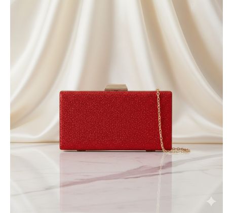 Spoločenská kabelka s kamienkami červená