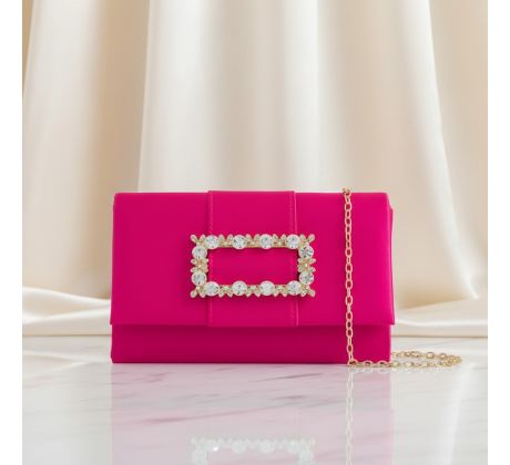 Společenská kabelka se sponou fuchsiová