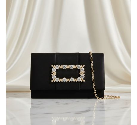 Společenská kabelka se sponou černá