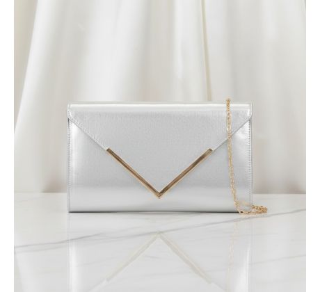 Společenská kabelka stříbrná 2