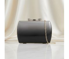 Společenská kabelka clutch s mašličkou stříbrná