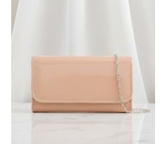 Společenská kabelka lesklá nude