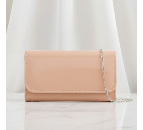 Společenská kabelka lesklá nude