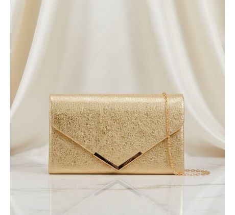 Společenská kabelka se zlatými doplňky zlatá