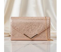 Společenská kabelka se zlatými doplňky šampaň