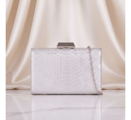 Společenská kabelka clutch stříbrná
