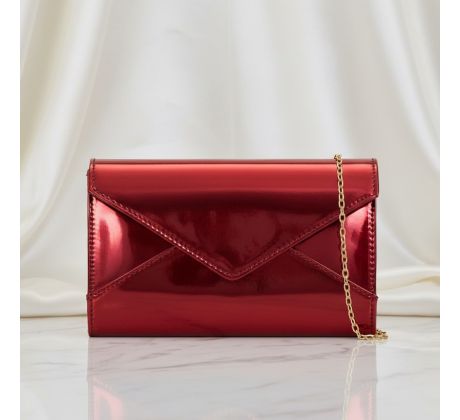 Společenská kabelka lesklá burgundy