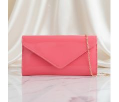 Společenská kabelka lesklá korálová