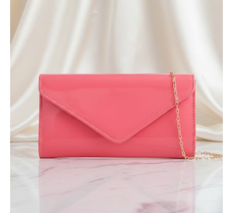 Společenská kabelka lesklá korálová