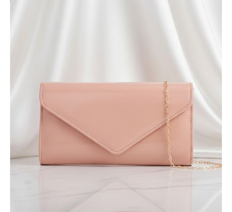 Společenská kabelka lesklá nude 1