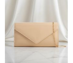 Společenská kabelka lesklá krémová