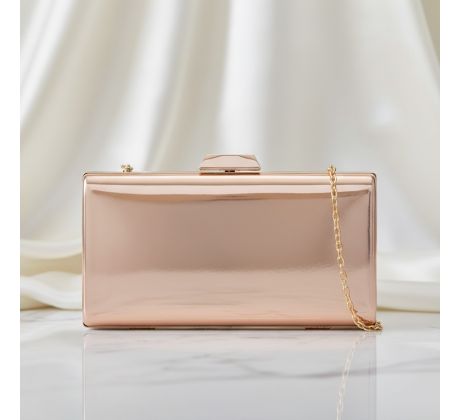 Společenská kabelka clutch lesklá šampaň 1