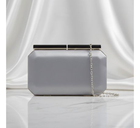 Společenská kabelka clutch stříbrná 3