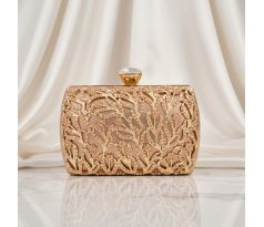 Společenská kabelka clutch zdobená šampaň