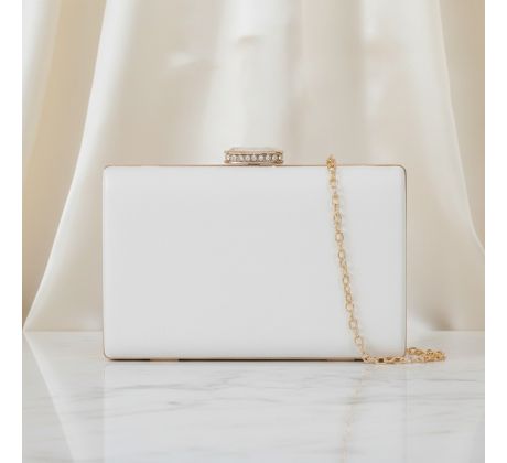Společenská kabelka clutch bílá 1