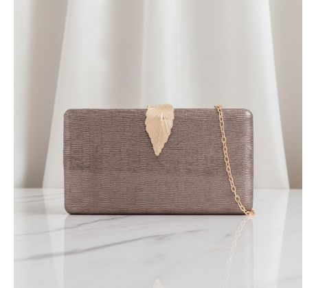 Společenská kabelka clutch bronzová 4