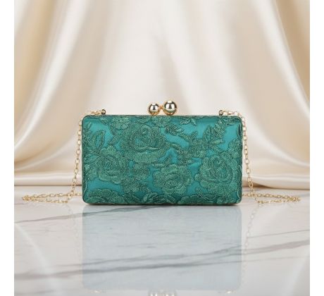 Společenská kabelka zdobená zelená 1