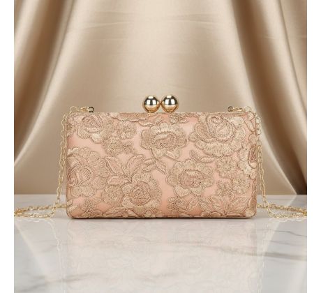 Společenská kabelka zdobená rose gold