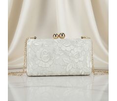 Společenská kabelka zdobená bílá
