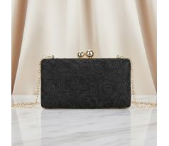 Společenská kabelka zdobená černá 1