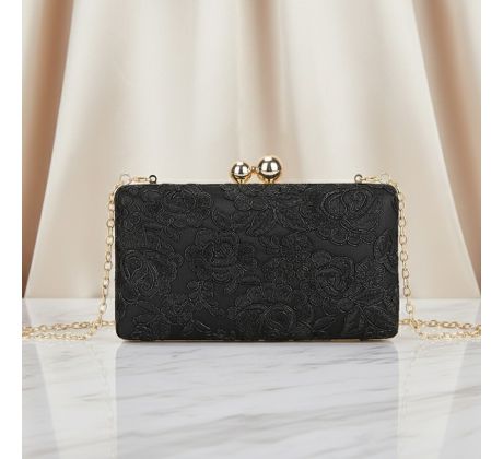 Společenská kabelka zdobená černá 1