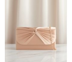 Společenská kabelka saténová s uzlem zlatá