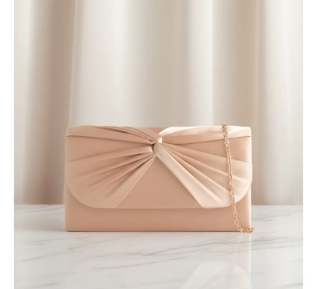 Společenská kabelka saténová s uzlem zlatá