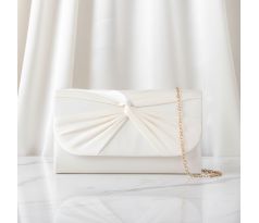 Společenská kabelka saténová s uzlem ivory