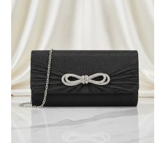 Společenská kabelka saténová s máslí černá 1