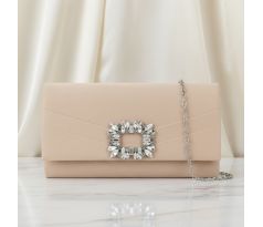 Společenská kabelka se sponou nude