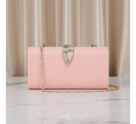 Společenská kabelka clutch růžová 2