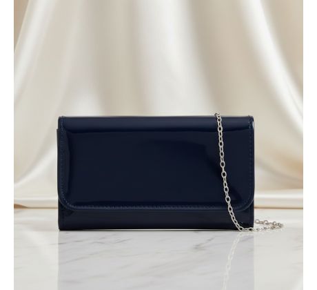 Společenská kabelka lesklá modrá