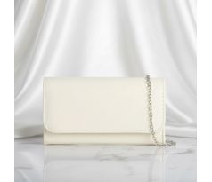 Společenská kabelka lesklá krémová 3