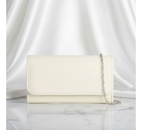 Společenská kabelka lesklá krémová 3