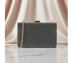 Společenská kabelka clutch s kamínky černá