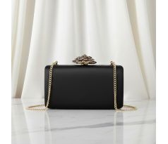 Společenská kabelka s ozdobou černá