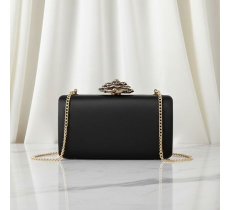 Společenská kabelka s ozdobou černá